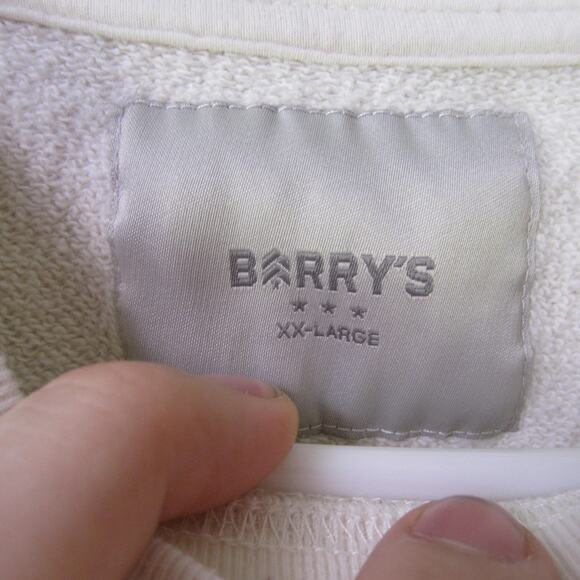 Barry's Sweatshirt Mens 2XL White Crewneck Pullover Gym Fitness Athletic Logo - Picture 2 of 9